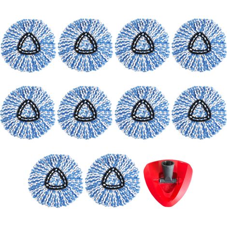 1 tête de balai rechange, triangulaire rotative, pour sols durs, facile à rincer et essorer, compatible avec manche standard (1/5)