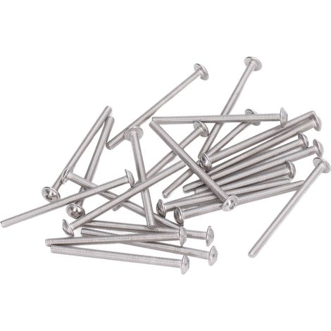 50 Boulons à tête cylindrique bombée M3x40mm en inox A2-70, lot de vis à six pans creux (50 unités)