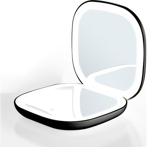 1 Miroir double face LED portable grossissant x5 tactile USB pour voyage maquillage soin (1/5)