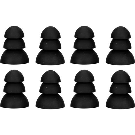 Ohrpassstücke für Hinter-dem-Ohr-/Im-Ohr-Hörgeräte, 3 Lagen weiches Silikon, Schwarz