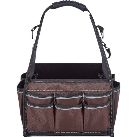 Mophorn Borsa Portautensili Aperta 330 mm, 45 Tasche, Organizer Portatile per Attrezzi con Base Robusta e Durevole, Manico Ergonomico e Tracolla Regolabile, per Professionisti, Lavori Fai da Te (1/5)