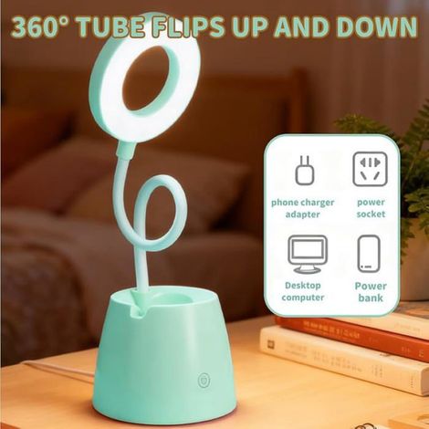 Lampe de Bureau LED, Lampe Bureau Enfant à Intensité Variable, 3 Modes éclairage, Porte-stylo et Support pour Vert ve LAMPE A POSER (1/5)