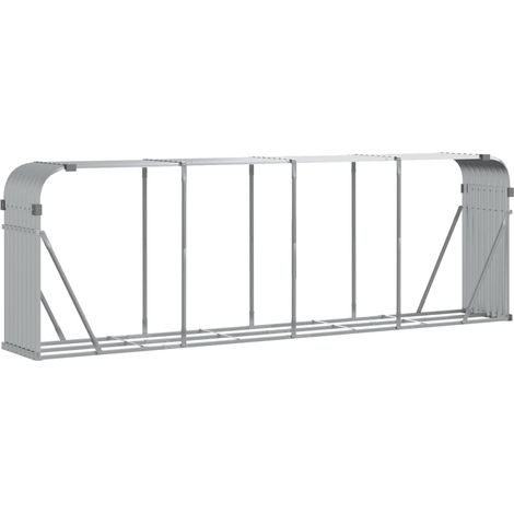 Portalegna argento 300 x 45 x 100 cm acciaio zincato Argento 020043794
