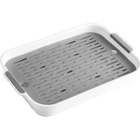 Grille de cage blanche pour lapin 10,5 x 7,2 pouces, plateau d'angle anti-basculement pour cochon d'Inde, avec bac d'apprentissage de la propreté. (1/4)