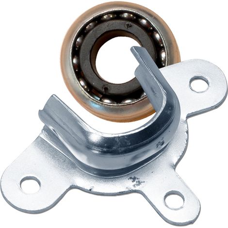 Supporto "PR15" con cuscinetto "PR16" con diametro esterno 28 mm in acciaio zincato