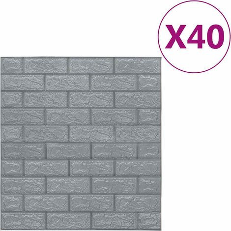 vidaXL Papel pintado autoadhesivo ladrillos 3D 40 unidades antracita (1/2)