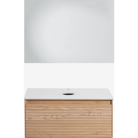 Ensemble de meuble de salle de bain suspendu 80x50 cm en bois de frêne Tedrik SKLUM (1/5)