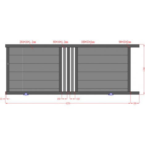 Portail Aluminium Coulissant RAL7016 L4mxH1,70m MOSCOU (1/2)