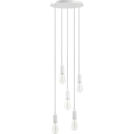 Lámpara colgante A TU ESTILO E27 5x60 W Blanco (1/3)
