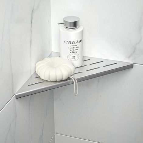 Shelf d\\'angle, shelf of shower in stainless steel, shelf of shower recessed, suitable to the door-shampoing of room , silver (1/5)
