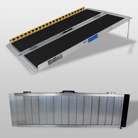TRUTZHOLM Rollstuhlrampe klappbar 122 cm Traglast 272 kg Alu grau schwarz beschichtet Auffahrrampe (1/5)