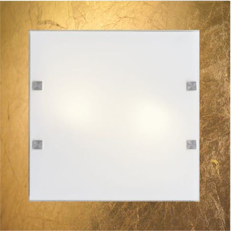 LUMICOM  LEAF Plafoneira, 2X E27, max 42W, metallo/vetro, foglia oro, 40x40cm