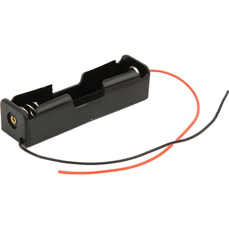 10 Stück 18650-Batteriegehäuse, Einzelsteckplatz, schwarzer Batteriehalter mit 2 Anschlusskabeln, serielle Verbindung (1/5)