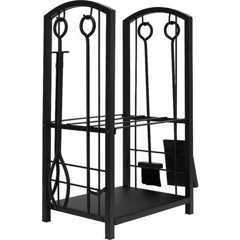 Northix Ikonka Support à bois noir avec accessoires (1/5)