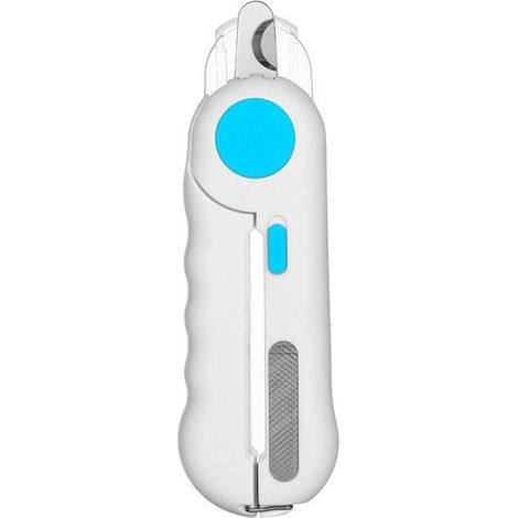 Coupe-griffes pour animaux avec lumière intégrée, adapté aux chats et aux petits chiots. La lumière LED ultra-lumineuse éclaire la ligne de coupe pour éviter de couper trop court. Bleu. (1/5)