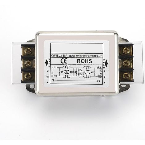 Bloc de jonction bipolaire 220 V, filtre d'alimentation monophasé pour filtre d'alimentation de purification EMI CW4L2 - Supprime efficacement les interférences d'impulsion continues et intermittentes (1/5)