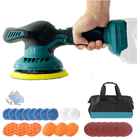 Teetok – Polisseuse sans fil 21V 6" – Moteur 4 pôles – 6 vitesses 2500-5000 tr/min – Compatible batteries Makita – Corps léger 1,6 kg