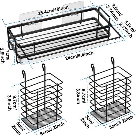 Porte Éponge Évier pour Cuisine et Baguettes - Support en Acier au Carbone - Rangement pour Évier (1/5)