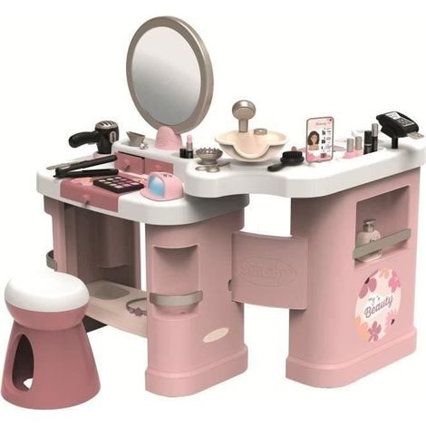 SMOBY - Mon Centre de Beauté - Salon de Beauté 3 en 1 - Coiffure, Onglerie, Maquillage factice - 26 Accessoires - Dès 3 ans (1/5)
