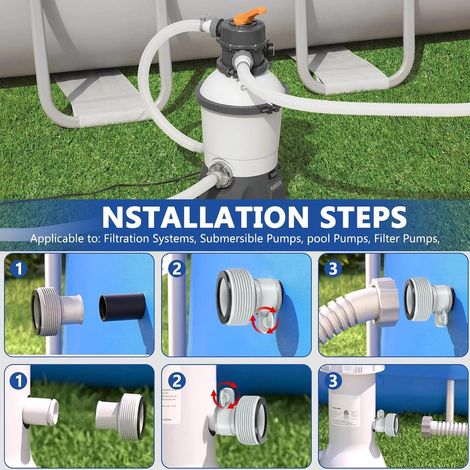 Adapter kompatibel mit Intex-Poolschläuchen – Ersatzadapter – Poolschlauchadapter – Zubehör für Poolpumpen – Intex-Poolschlauchanschluss Ø 32/38 mm (1/5)