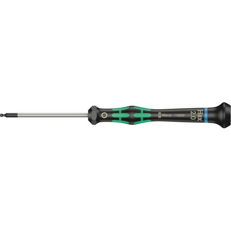 WERA Elektronik-Kugelkopfschraubendreher 2052, 2,0 mm, Innensechskant, Rundklinge (1/5)