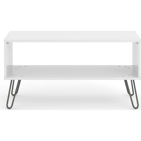 Open Coffee Table - Manufactured Wood Fibre Board/Metal - 91 x 45 x 46.6 cm - White (1/3)