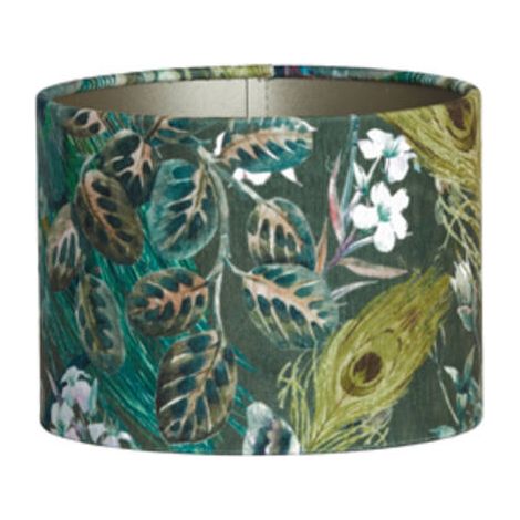 Light & Living - abat-jour - Xenia Flora - vert - textile - Ø