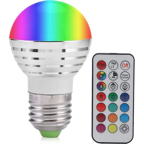 E27 3W RGB LED changement de couleur bougie lampe ampoule Kit de télécommande (1/5)