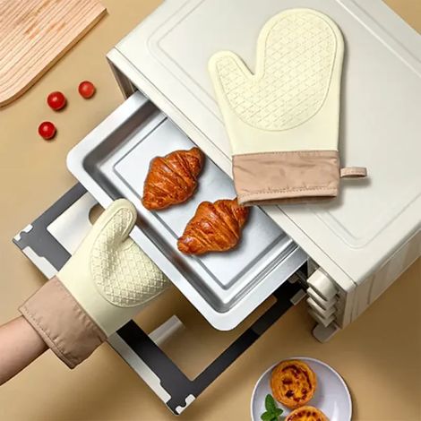 Gants de cuisine antidérapant silicone micro-ondes (1/4)