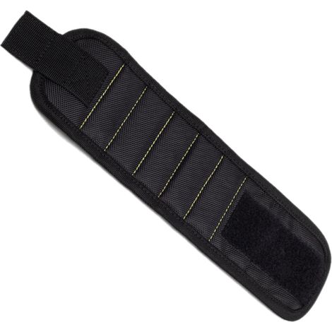 Magnetisches Armband für Schrauben und Werkzeuge, starke Eisenabsorption, tragbar, verstellbar, 5 Magnete, schwarz (1/5)