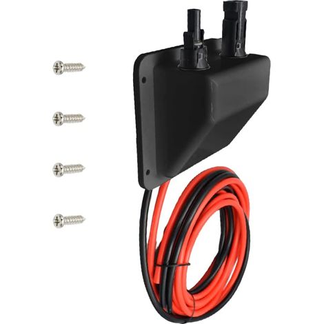 Double passe-câble solaire avec câble solaire de 10 m et 10 AWG - Résistance IP67 aux UV - Pour camping-car, bateau, caravane, marine (1/5)