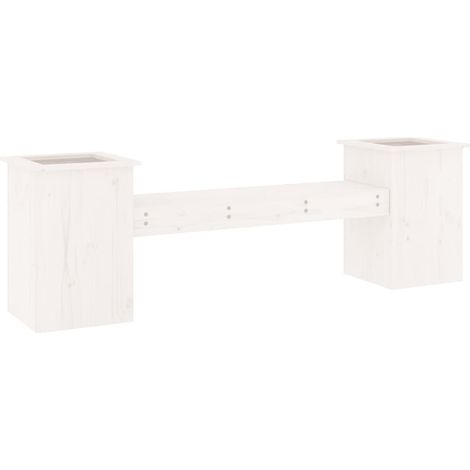 Maison Exclusive - Panchina Fioriera Bianca 184,5x39,5x56,5 cm Legno Massello Pino