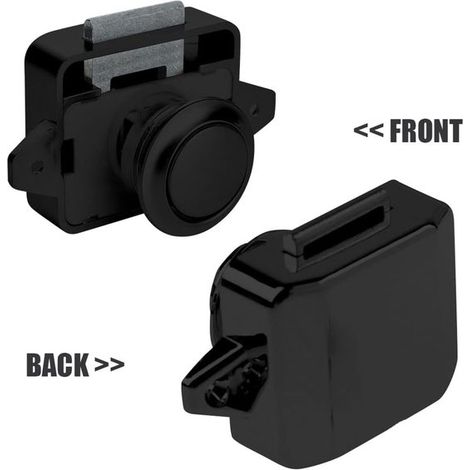 cerraduras de botón pulsador，cerradura de puerta sin llave con pomo de pestillo de 15-18 mm para puertas de caravanas，autocaravanas y armarios (1/4)