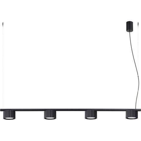Kronleuchter AURA schwarz 4xGx53 122cm Aluminium Sollux (1/5)