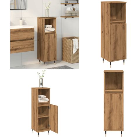 vidaXL Armoire de salle de bain chêne artisanal 30x30x100 cm (1/5)