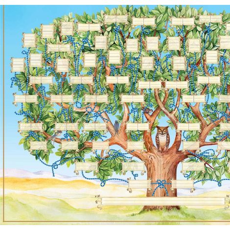 Arbre généalogique, tableau d'ascendance à compléter sur 6 générations, toile à réaliser soi-même, cadeau généalogique, décoration murale (1/3)