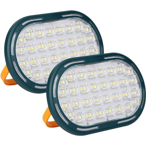 Lampe de travail solaire à LED magnétique avec 4 modes, batterie rechargeable de 3 600 mAh, étanche, portable, pour camping, réparation d'urgence (lot de 2) (1/4)