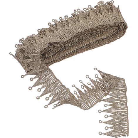 Dentelle Dorée Fringes de Rideau pour Maison Tissu Dentelle à Fringes Décoration Intérieure (1/5)