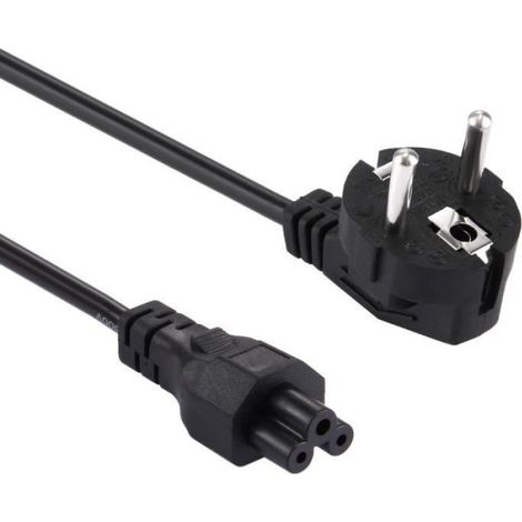 Cordon d'alimentation pour ordinateur portable 3 broches de style européen, longueur de câble: 1,8 m (1/2)
