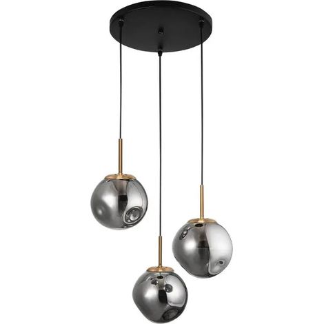 [GEBRAUCHT] B-Ware Nova Luce Pendelleuchte Hängeleuchte Spada Gold E27 Led 3 Flammig Dimmbar Glas