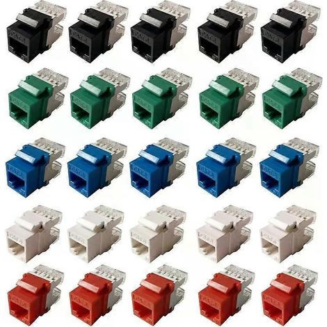 5 Stück Cat6 RJ45 Keystone-Buchsen, flache Ethernet-Wandbuchsen, Auflegebuchsen, Cat5e Keystone-Modulanschluss (1/4)