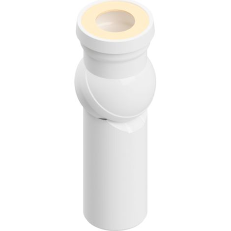 Raccordo per vaso WC a pavimento, gomito regolabile 0-90°, DN 110, lunghezza 275 mm, PP, bianco (1/2)