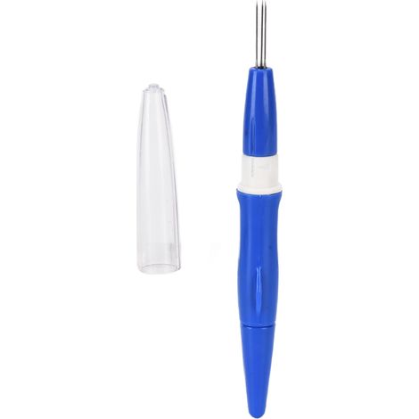 Stylo à poinçonner à 3 aiguilles pour feutrage de laine, outil multi-aiguilles pour la fabrication de pelotes de laine, bleu (1/5)