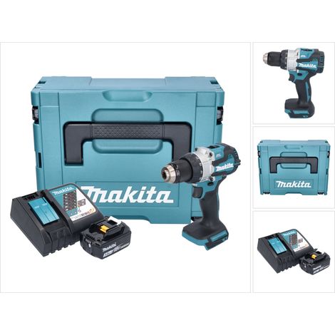 Makita DHP 489 RF1J Perceuse-visseuse à percussion sans fil 18 V 73 Nm Brushless + 1x batterie 3,0 Ah + chargeur + Makpac