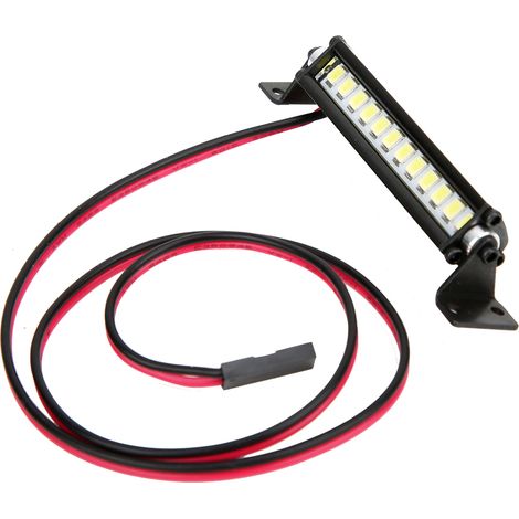 Accessoire pour voiture RC : mini barre lumineuse LED 12 LED pour toit, compatible avec TRX-4 SCX10 1/10 4WD Crawler (noir). (1/5)