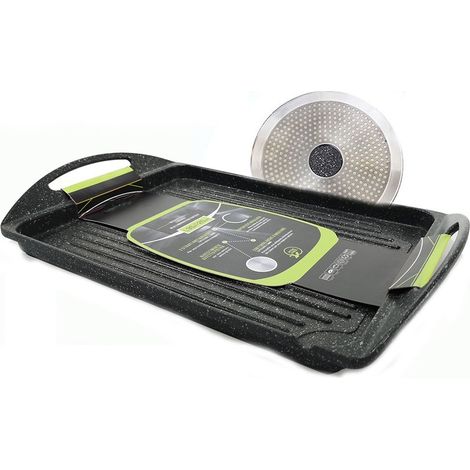 Bistecchiera piastra griglia per arrostire barbecue anche induzione o fornelli da cucina gas cm 33x25 (1/5)