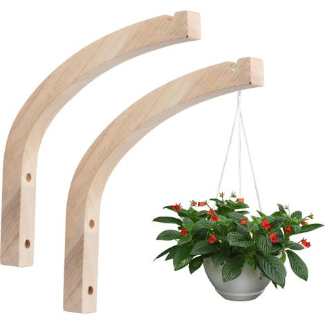 2 Pièce Crochet de Suspension pour Plantes en Bois Crochets Plantes D Crochets Plantes Muraux Paniers Fleurs Pots Fleurs Mangeoires (1/4)