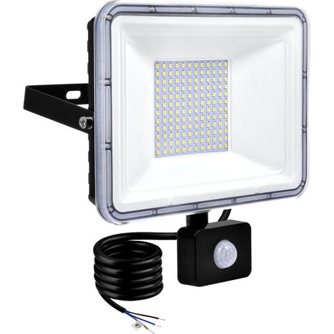 100W Outdoor LED Floodlight Motion Sensor Waterproof IP67 Outdoor LED Spotlight 8000LM Security Lamp 6000K-6500K Cool White Floodlight for Garden Garages Patio Courtyard