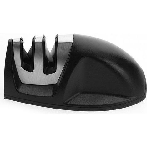 Professional Kitchen Knife Sharpener 2 in 1 Manual Sharpener for Stainless Steel and Ceramic Knives of All Sizes, Black Non-Slip Base (1/5)