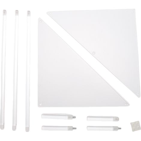 [Table d'angle triangulaire acrylique] Tablette d'angle transparente 2 niveaux 30x50cm étagère latérale salon chambre salon 9 pièces assemble (1/5)